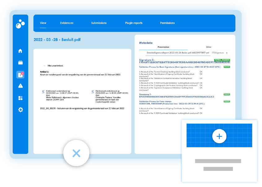 Image de l'interface de vérification des documents numériques
