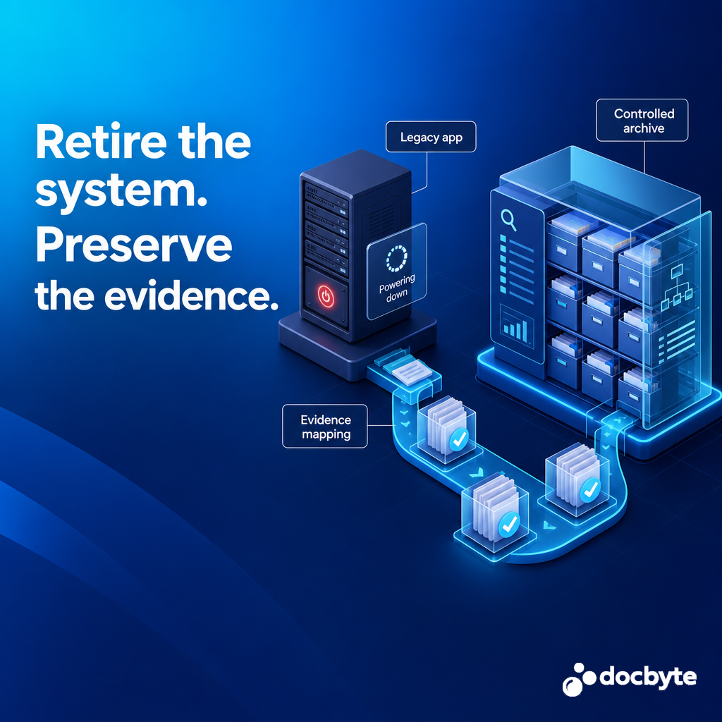 Application Retirement evidence continuity illustration